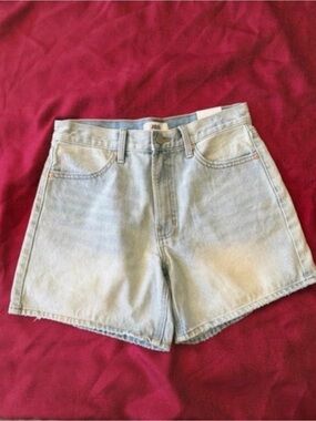 High-Rise Light Blue Denim Shorts for Women